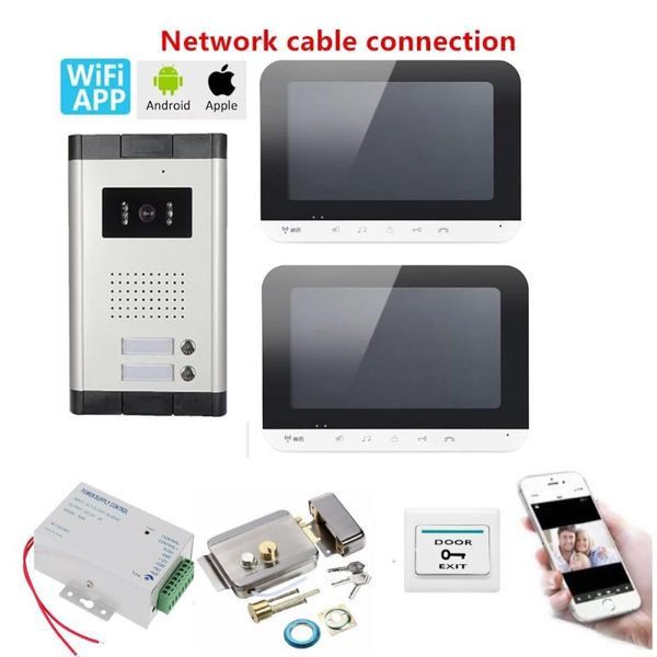 

apartments wifi video intercom smartphone app remote monitor for 2 families/floors apartment doorbell camera door phones