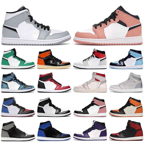 

2022 basketball shoes 1s high og men women jumpman 1 mid light smoke grey black metallic gold obsidian fire red cat mens sneakers 36 -46