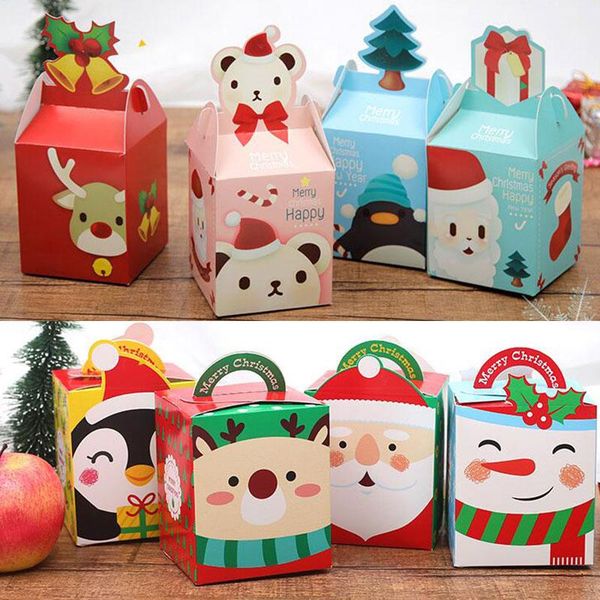 

gift wrap 5pcs merry christmas candy box santa claus elk snowman packaging boxes diy cookies packing decoration 2022