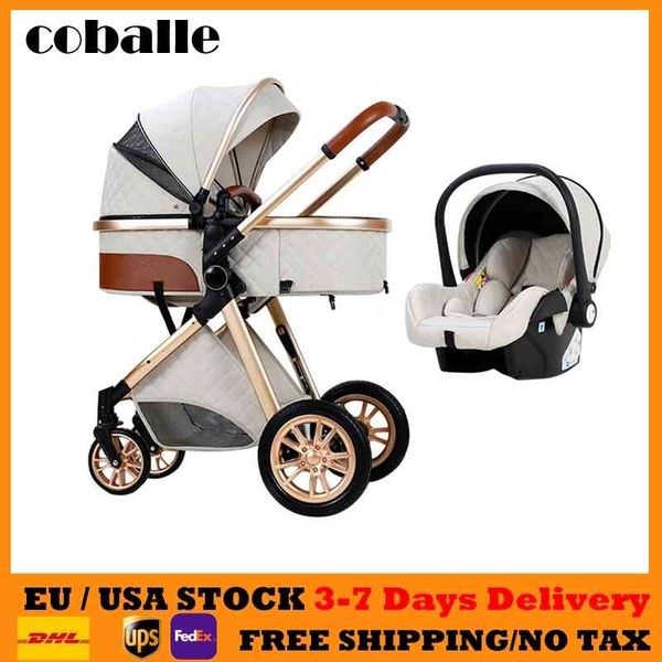 

royal luxury baby 3 in 1 stroller high landscape folding kinderwagen pram carriage portable travel cars