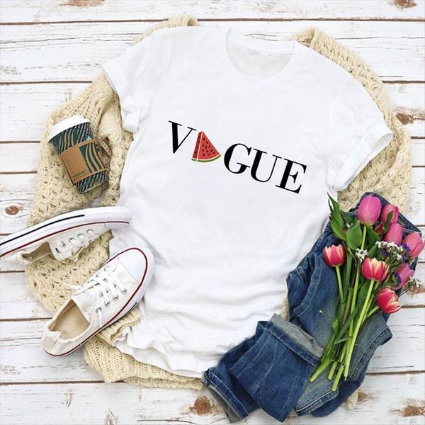 

graphic cartoon vogue watercolor fashion women t shirt print summer lady clothes womens clothing tee female, White