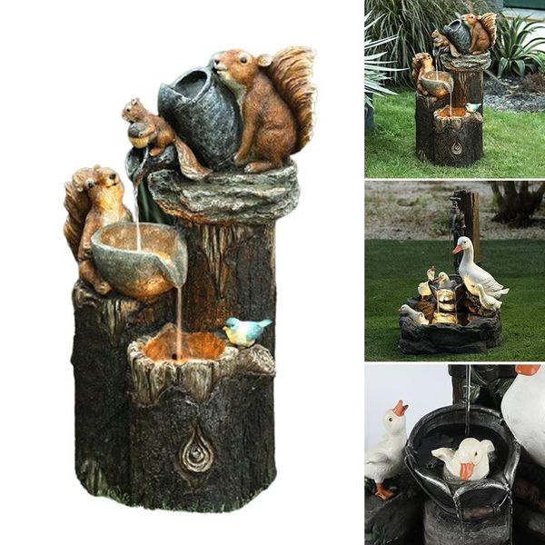 

garden decorations animal statue duck/squirrel pressure water sculpture creative resin courtyard decoration mumr999