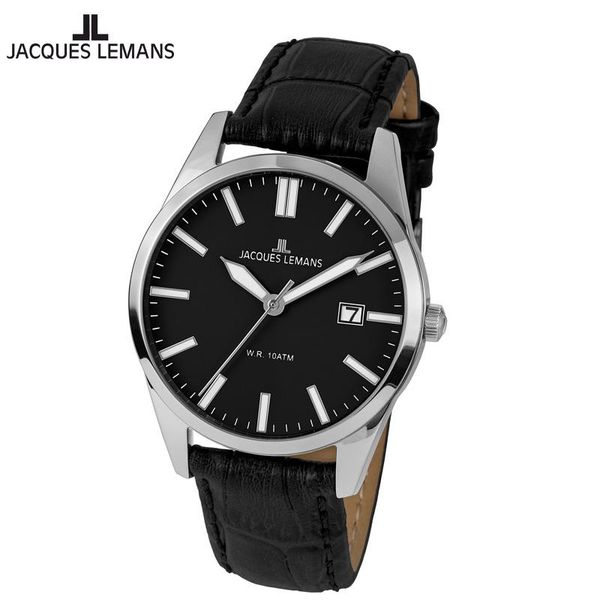 

wristwatches jacques lemans vienna quartz men watch type b sport 10atm leather strap mesh band 1-2002, Slivery;brown