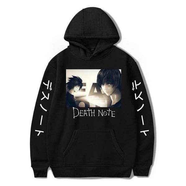 

men's hoodies & sweatshirts anime death note hoodie kawaii harajuku y2k streetwear sweatshirt undefined kpop clothes women/man oversize, Black