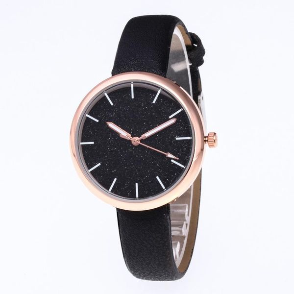 

wristwatches dress watch vintage girls boys printed women diamond star night pattern leather analog quartz ladies casual clock relogio, Slivery;brown