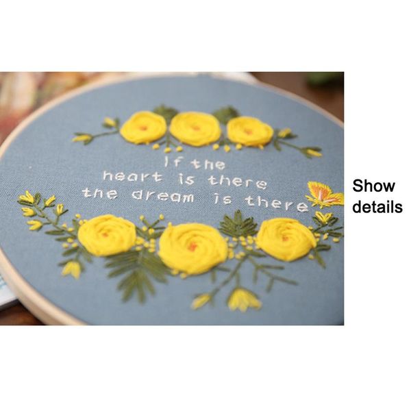 

embroidery starter kit for beginner 7.9 inch with flower pattern and instruction hks99 other arts crafts