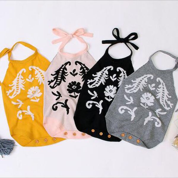 Doğan Çocuklar Bebek Kız Erkek Sevimli Desen Romper Örme Tulum Kıyafetleri Kış Kayışı Kazak Giysileri 210429