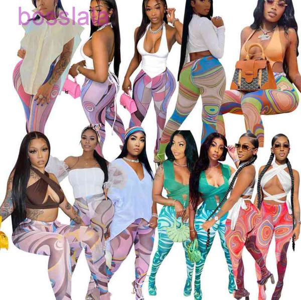 

autumn women leggings designer fashion womens casual printing pants multicolor slim mesh elastic stockings pant s-xxl, Black;white