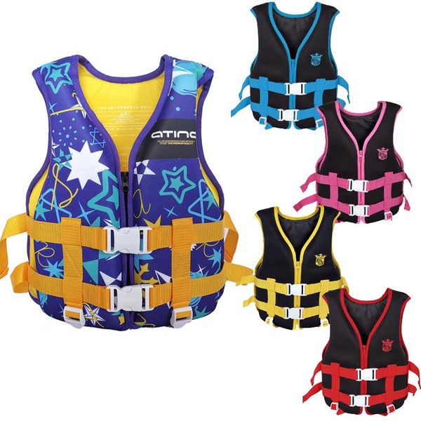 

kids life jacket swim vest for children neoprene swimsuit upf50+ & buoy