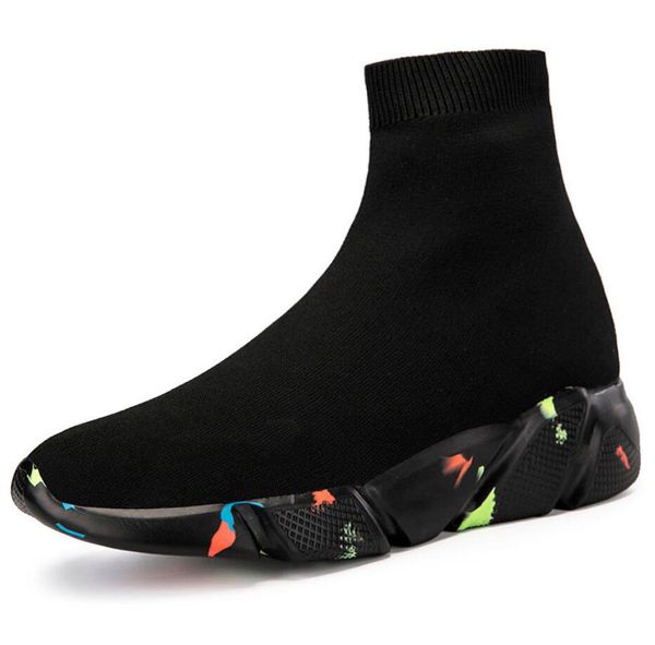 

stretch socks shoes women's 2021 winter plus velvet and sho autumn trendy shoe all-match high-sports ankle boots, White;red