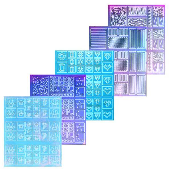 

nail stencils art decoration stickers set design tips decals, 31 sheets(372 pieces) & decals, Black
