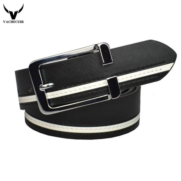

brand genuine leather men's thin belt,fashion style alloy buckle belts for men w128, Black;brown