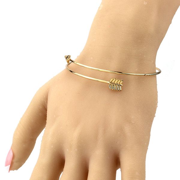 

arrow bangle women bracelets open adjustable cuff bangle gold silver colors alloy metal bangles fashion gifts 1082 q2, Black