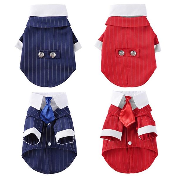 

dog apparel 2021 clothes wedding suit gentleman formal shirt for small dogs bowtie pet outfit halloween christmas costume