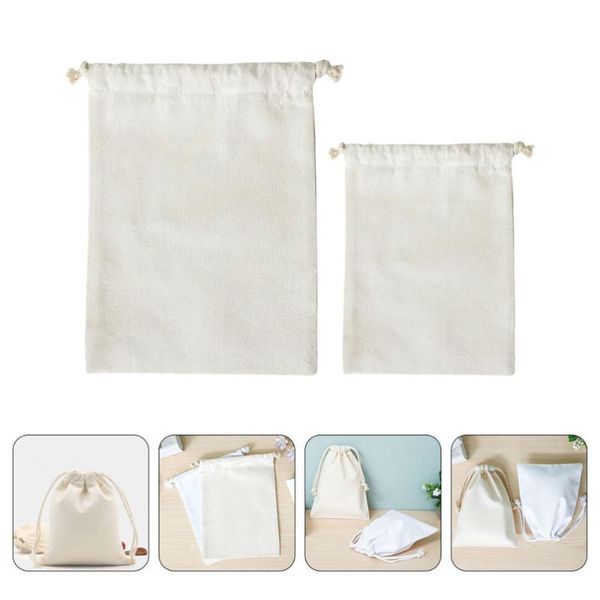 

storage bags 2pcs cotton and linen large flour household rice pouches