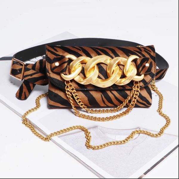 

waist belt fashion small bags pouch fanny pack thick metal chain mini crossbody purse