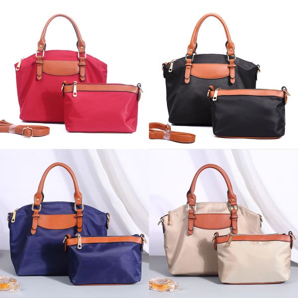 

bag 2021 new women's 2-piece large oxford cloth hand bill of lading shoulder bag, Black;red