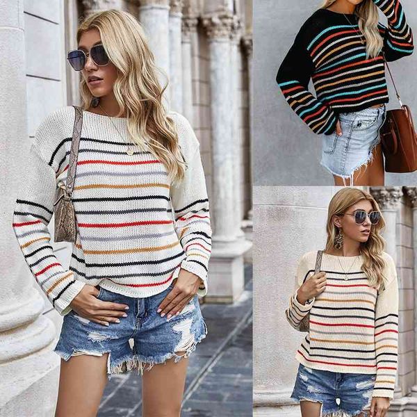

women's hoodies & sweatshirts european and american autumn winter sweaters, striped lantern sleeves fashion sweaters 9886 mww5, Black