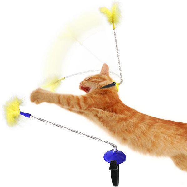 

cat toys teaser wand artificial feather fun exercise playing pet supplies for and kitten