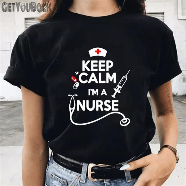 

im a nurse funny girl womens t shirts harajuku 90s tee female clothes,drop ship, White