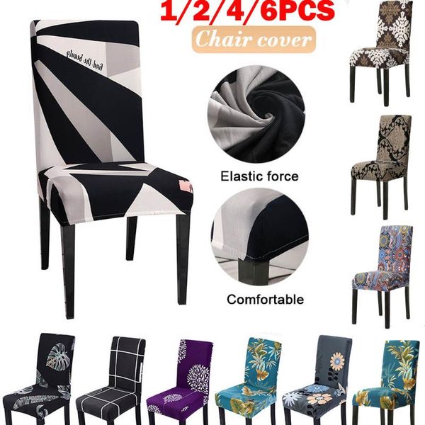 

printed elastic stretch chair cover spandex dinning room kitchen slipcovers protector for home wedding banquet party covers