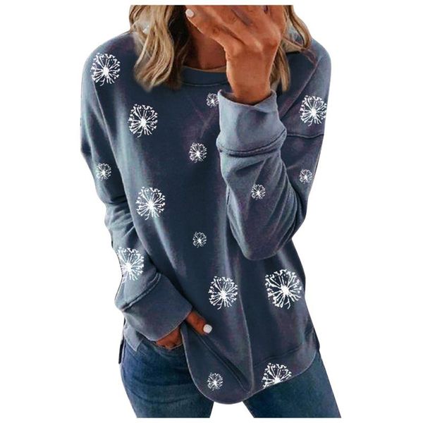 

women's hoodies & sweatshirts woman's casual fashion long sleeve print round neck pullover thin sweater autumn winter sudadera mu, Black