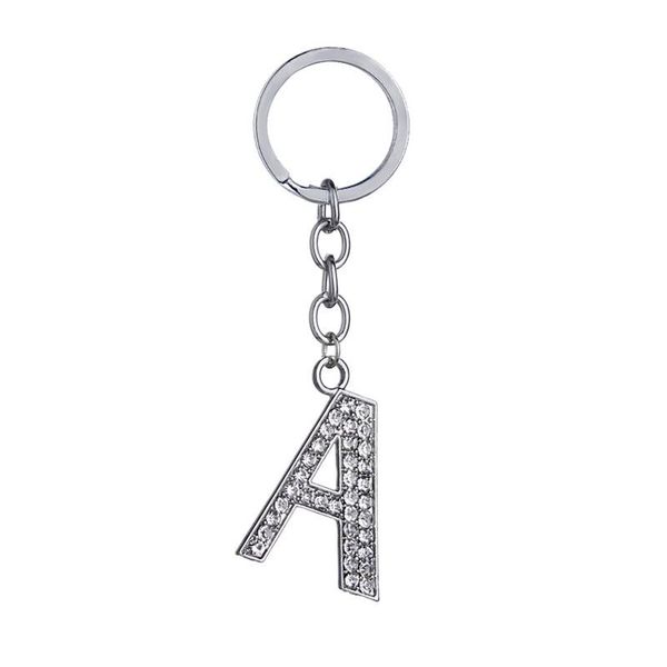 

keychains fashion letter tassel handmade lovely shiny rhinestone key chain women's car pendant backpack girl's statement jewelry, Silver
