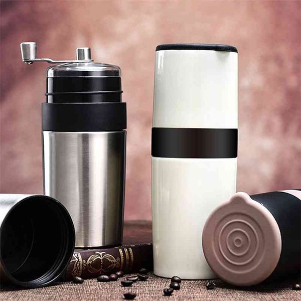 Edelstahl Manuelle Kaffeemühle Schleifen Brauen In Einem Barista Werkzeug Cappuccino Latte Art Handmühle Coffeeware Bohnen 210423