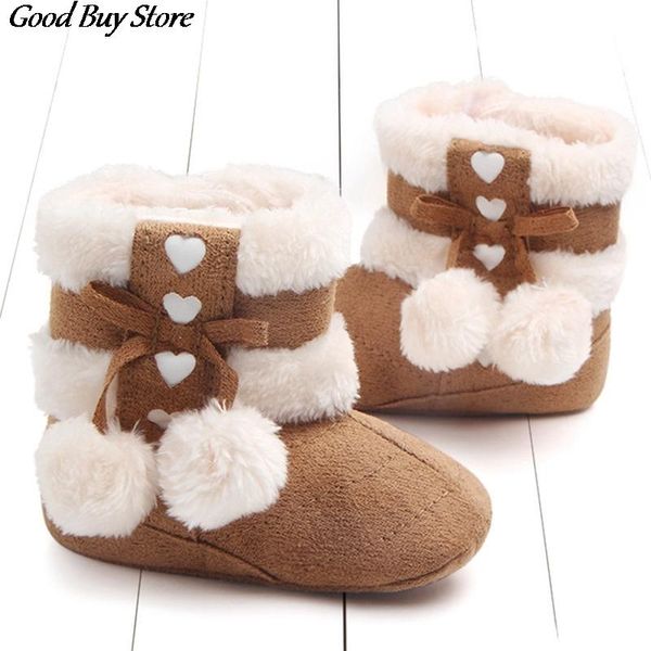 

first walkers 2021 winter warm plush snow boots toddler baby soft fur girls kids born fashion year walking shoes pompom mini ankle boot