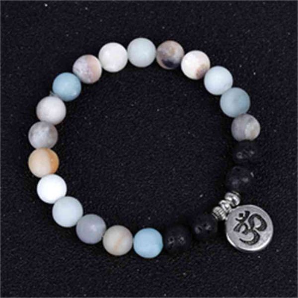 

matte ite stone bracelets yoga chakra om lotus lava stone bracelet, Golden;silver