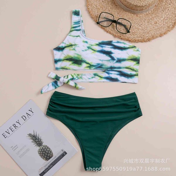 

avant-garde swimsuit for women 2021 bikini print little fresh women's, White;black