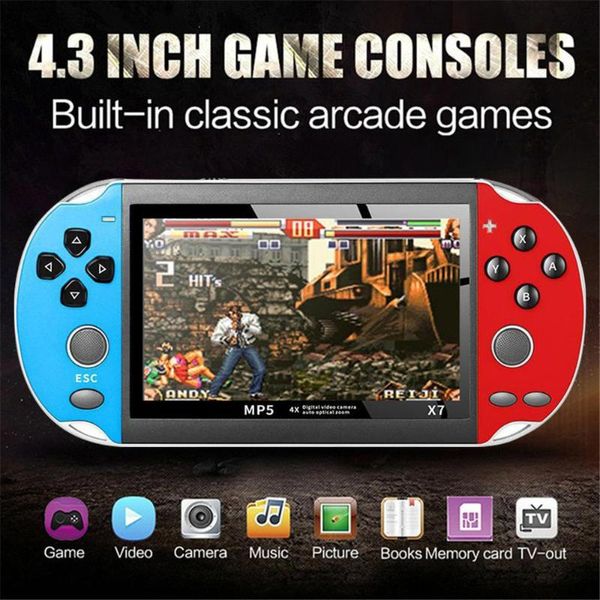 4,3 polegadas TFT Screen Game Console Suporte Video Music Memory Card Portable Players de tocadores de mão portátil