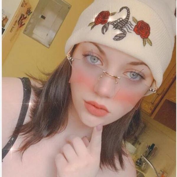 

sunglasses personalized star shades for women fashion rimless ocean lens sun glasses discoloration eyewear vintage gafas, White;black