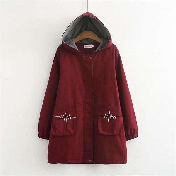 

women's trench coats spring autumn plus size 4xl windbreaker women jacket loose large embroidery overcoat female casual hk4011, Tan;black