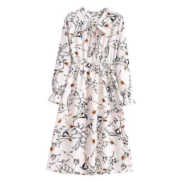 

casual dresses korean dress women bowknot long sleeve slim elastic waist mid-length spring autumn ladies basic bottoming, Black;gray