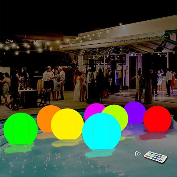 

party decoration 60-40cm led beach ball toy with remote control 16 colors lights and 4 light modes outdoor pool games for kid