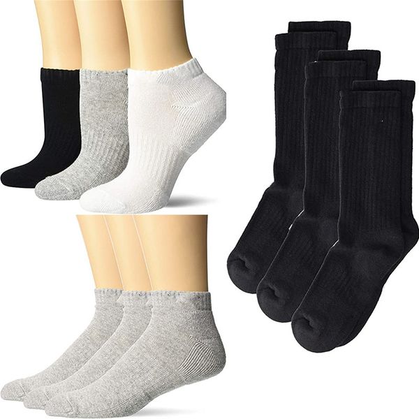 Meias de treinamento dos homens SPORT Socks 100% algodão espesso branco cinza preto meias combinação