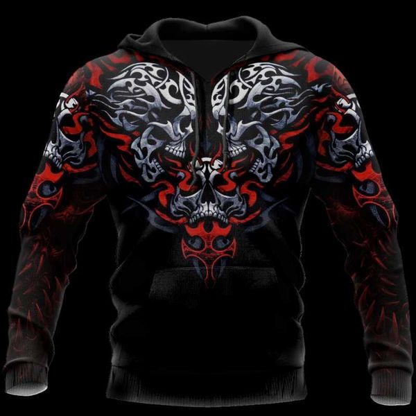 

men's hoodies & sweatshirts plstar cosmos 3dprinted est skull gothic satanic art harajuku streetwear unique casual hoodies/sweatshirt, Black