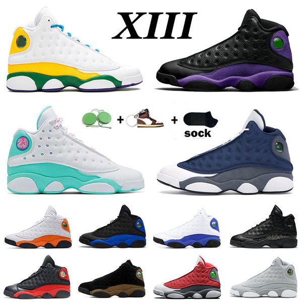 

basketball shoes jumpman 13 13s xiii trainers gift court purple gold glitter reverse sports sneakers bred flint lakers island men's wom