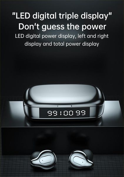 

hubs the c10-2 front screen private model tws bluetooth headset binaural 5.1 subwoofer in-ear style