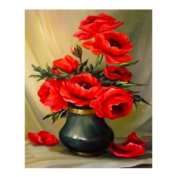 

diamond painting lzaiqizg full square/round flower vase with diamonds cross stitch rhinestones embroidery home decor