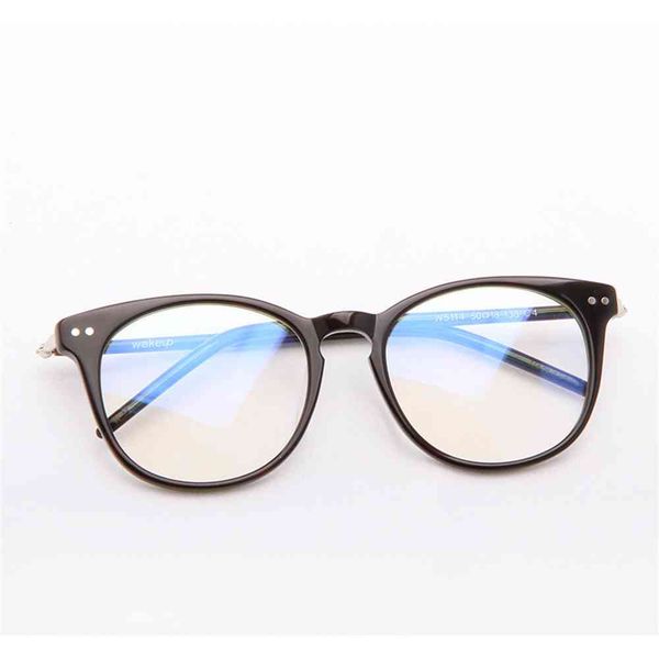 

80% off store online plate round frame glasses men's and women's myopia w5114 anti blue light, White;black