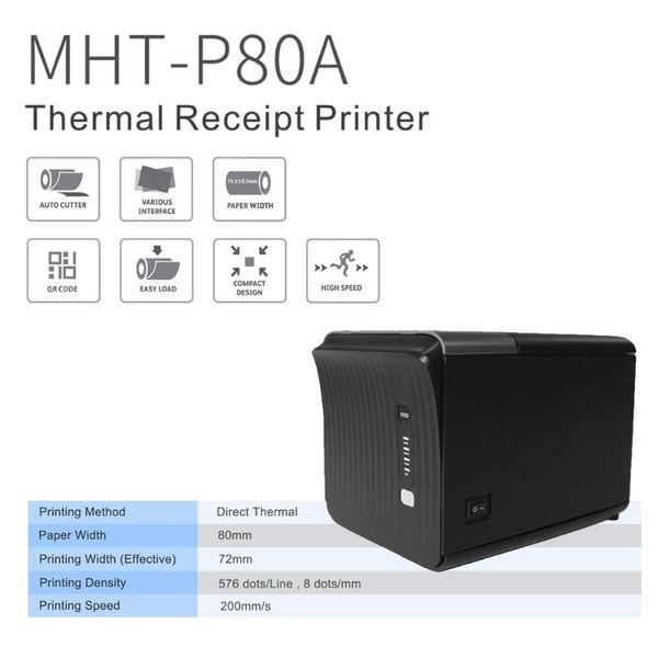 

printers 80mm printer deskreceipt thermal printing auto paper cut usb serial ethernet lan compatible esc/ print commands