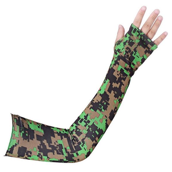 

ice silk sleeves long sunscreen summer riding cool running arm sports gloves, Black