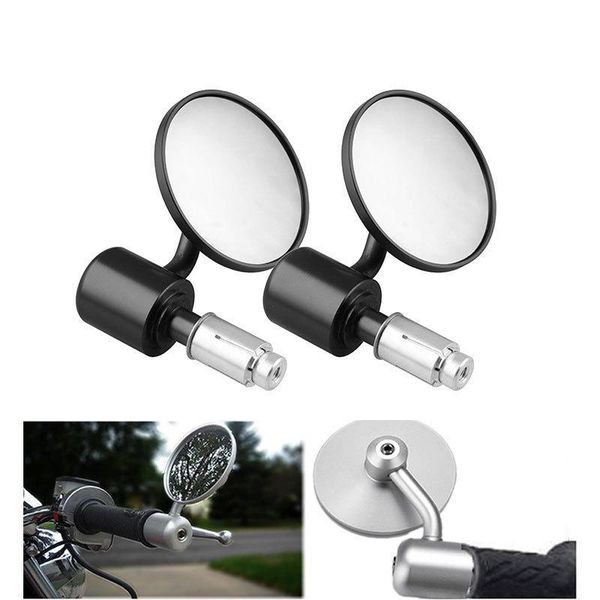 

motorcycle mirrors adeeing 1 pair 7/8" rearview mirror round handlebar bar end rear view bike motocross side