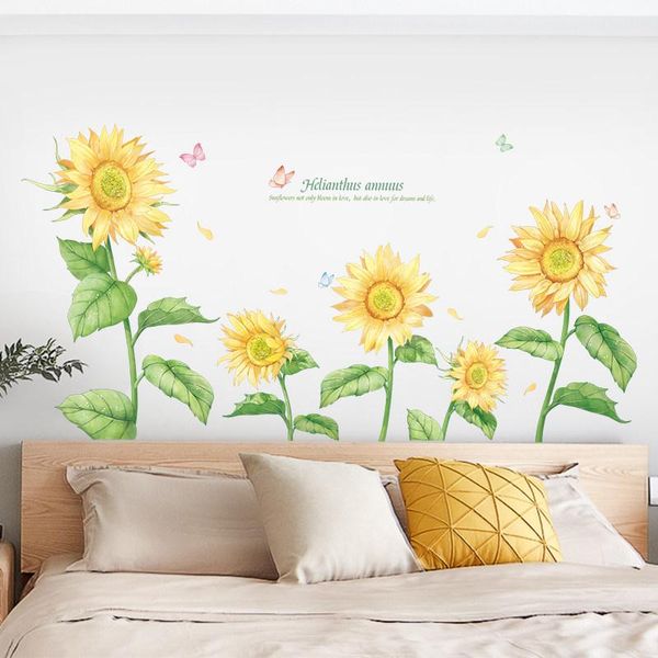 

wall stickers creative sunflower living room porch decoration layout transformation sticker self-adhesive removable