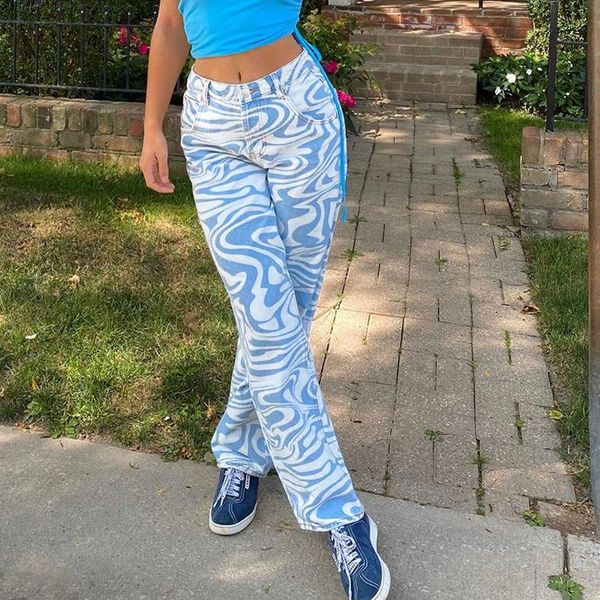 

maternity bottoms y2k zebra print straight pants capris women harajuku baggy high waist casual vintage korean style streetwear female iamty, White
