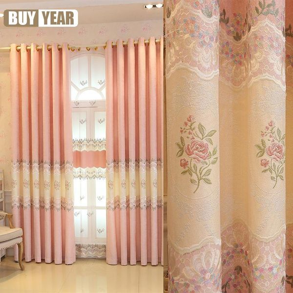 

curtain & drapes european style curtains for living room bedroom chenille jacquard embroidery stitching finished product customization