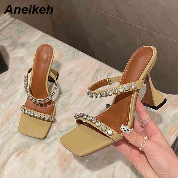 

pu ladies shoes bling novelty summer peep toe spike heel modern slippers leopard fashion casual shallow 210507, Black