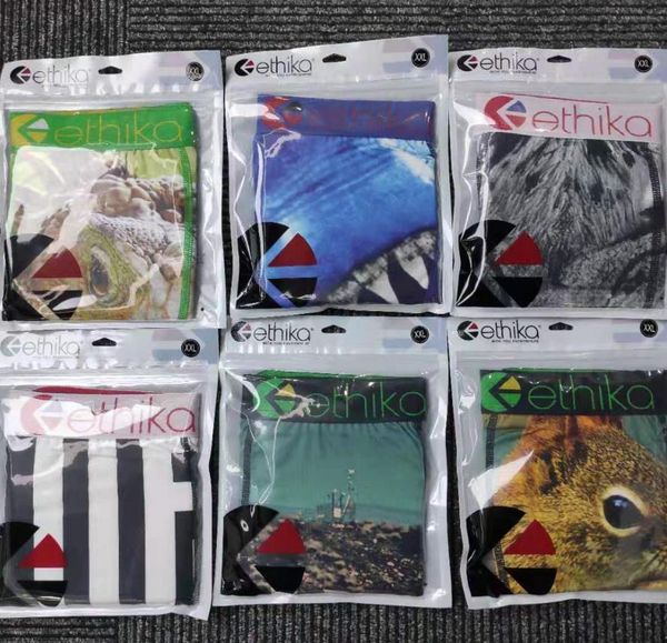 

ethika men boxers underpants promotion random styles beach shorts swim trunks underwear sports hip hop street briefs knickers quick dry mult, Black;white